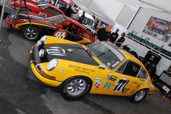 Porsche 911's in the paddock_Rennsport Reunion 4_10/15/11