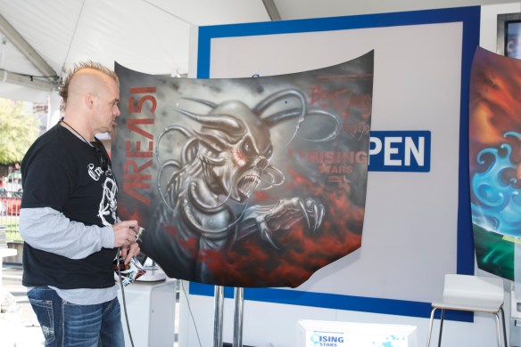 Airbrushed car hood_American Express display_The SEMA SHow 2011_11/4/11