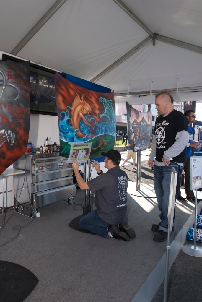 Airbrushed car hood_American Express display_The SEMA SHow 2011_11/4/11