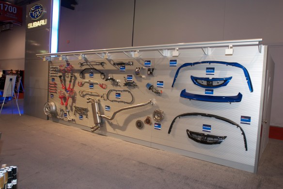 Performance parts wall_Subaru exhibit_The SEMA Show_11/3/11