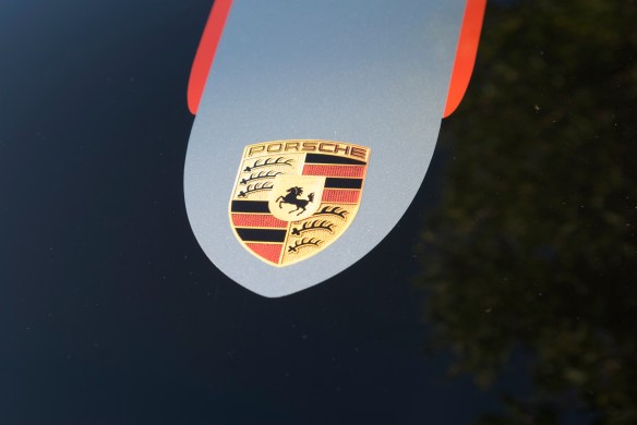 Black 2011 Porsche GT3RS 4.0_hood decal_Cars&Coffee_11/26/11