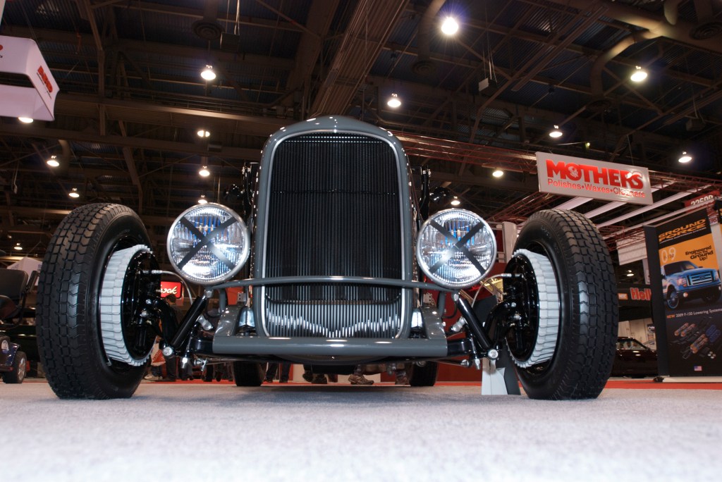 Gray, 1927 Ford roadster_front end _The SEMA Show 2011_11/4/11