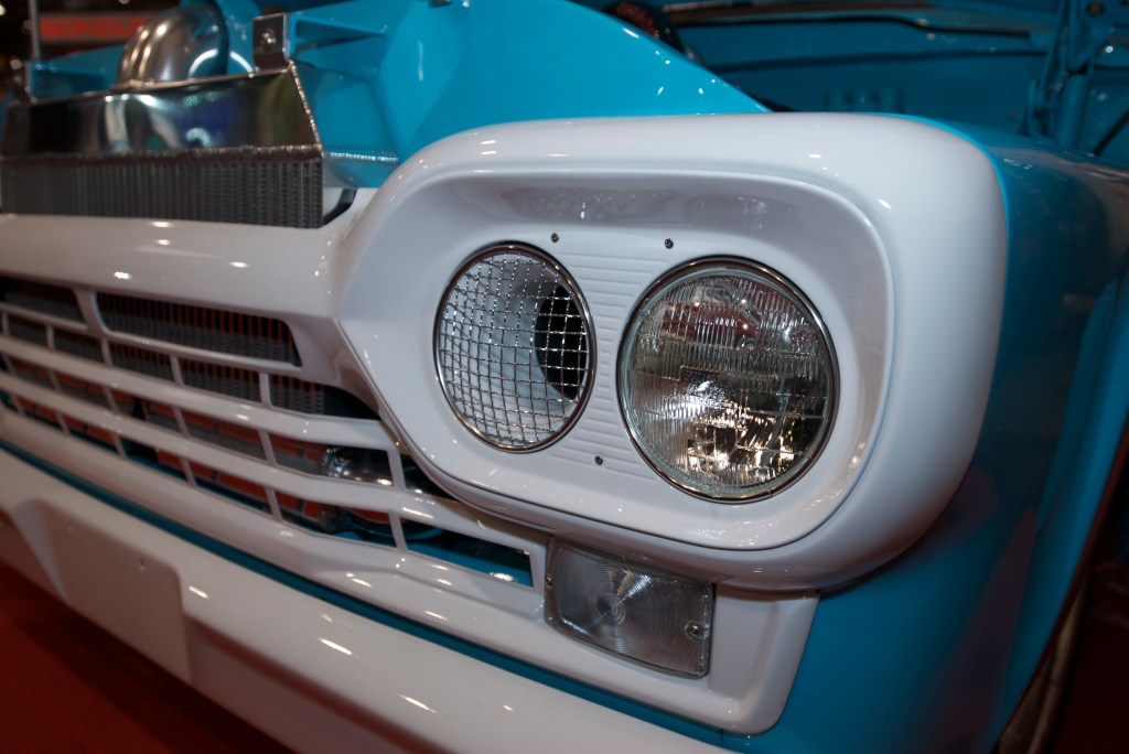 2 Brothers Custom Trucks, F-100 headlight detail_The SEMA Show 2011_11/4/11