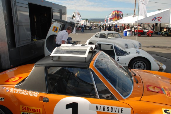 Dieter Inzenhofer of Andial fame working on Jeff Zwart's Porsche 906_Rennsport Reunion 4_10/16/11