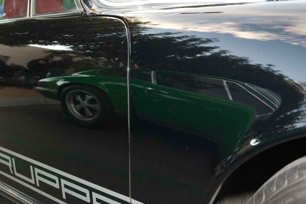 Black R GRuppe Porsche 911S_ with green 911S reflection_Cars&Coffee/Irvine_12/17/11