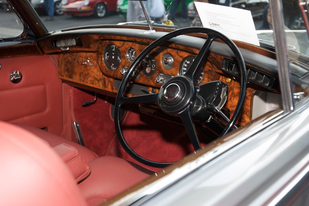 Silver Bentley cabriolet_red leather interior_Cars&Coffee/Irvine_12/17/11