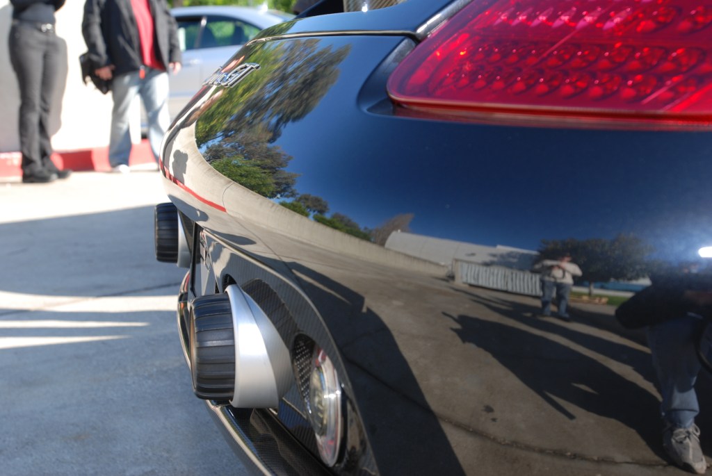 Black Porsche Carrera GT _rear reflections_Cars&Coffee/Irvine_2011