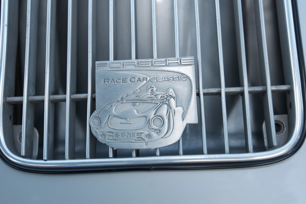 1957 Porsche 356 Carrera 4 cam_ grill badge_Cars&Coffee/Irvine_2011