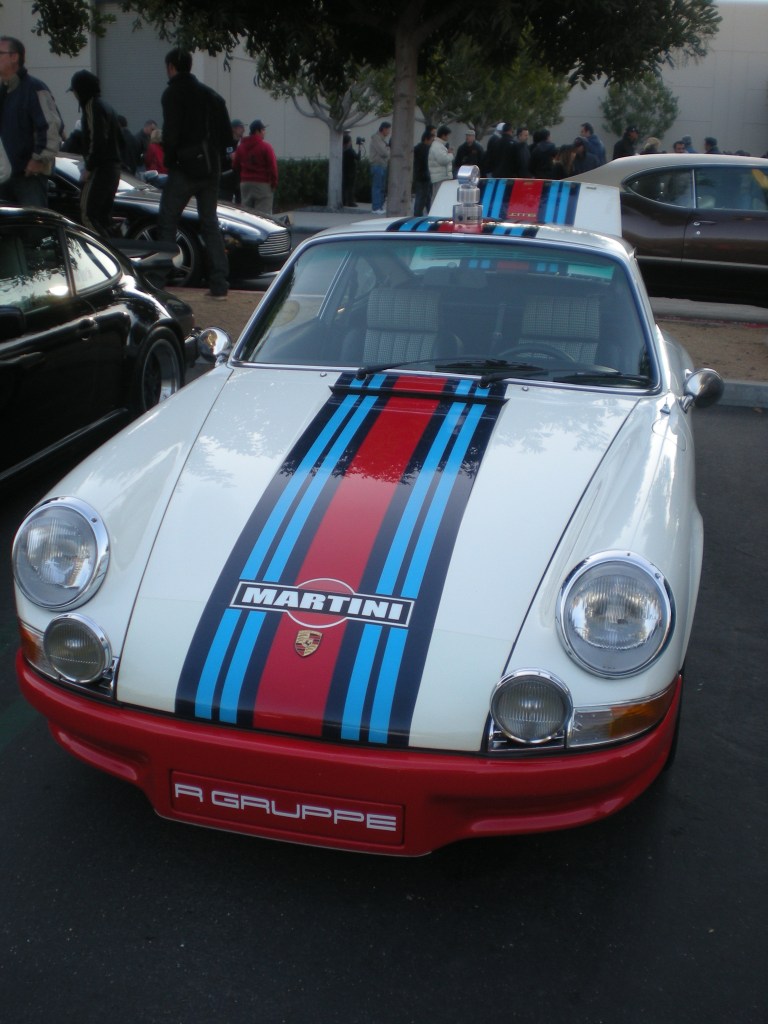 White 1970 Porsche 911 w/Martini stripes & trophy_Cars&Coffee/Irvine_12/10/11 White 1970 Porsche 911 w/Martini stripes & trophy_Cars&Coffee/Irvine_12/10/11