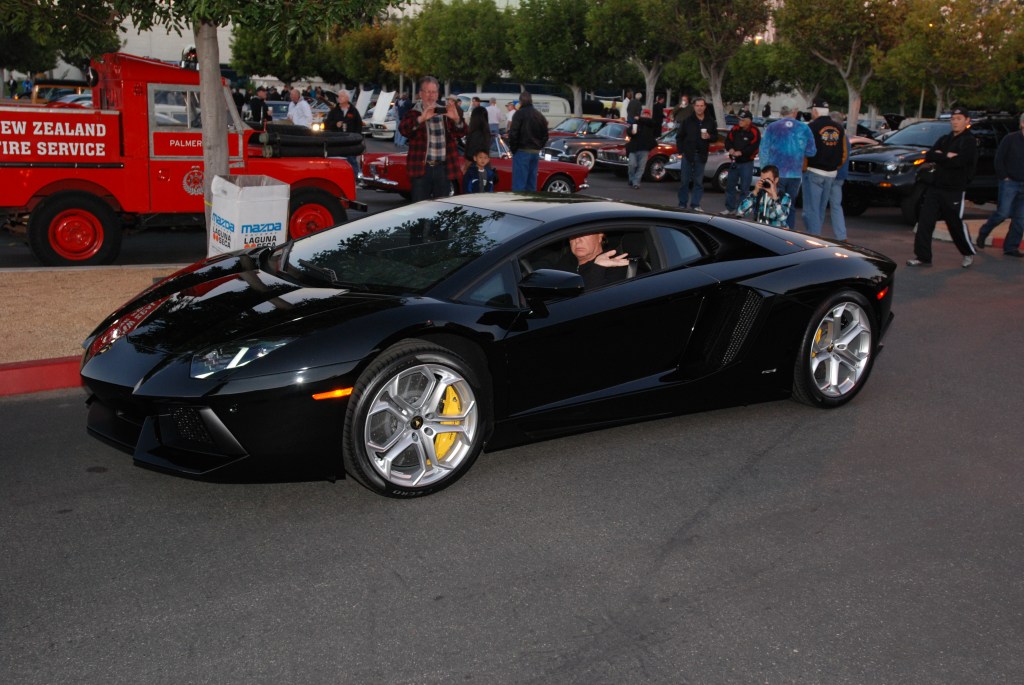 gloss black Lamborghini Aventador_Cars&Coffee/Irvine_1/28/12