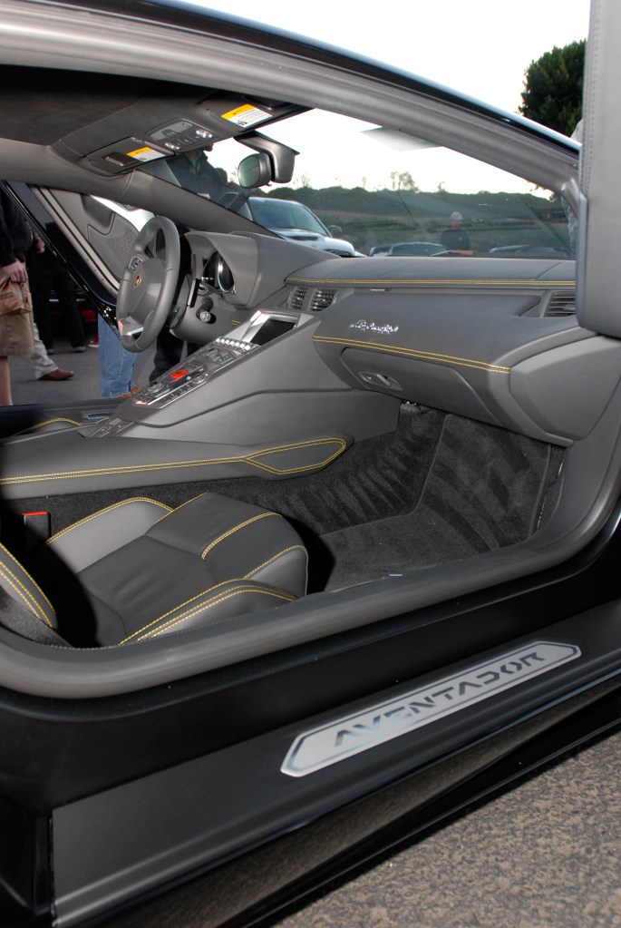 gloss black Lamborghini Aventador_Interior_Cars&Coffee/Irvine_1/28/12