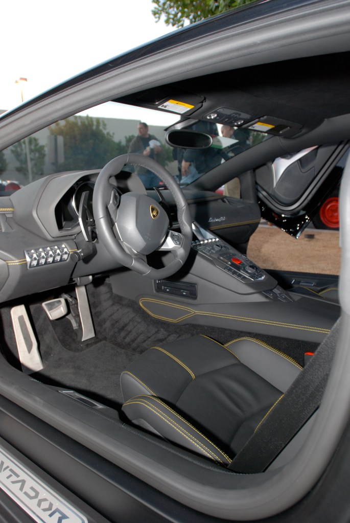gloss black Lamborghini Aventador_Interior_Cars&Coffee/Irvine_1/28/12
