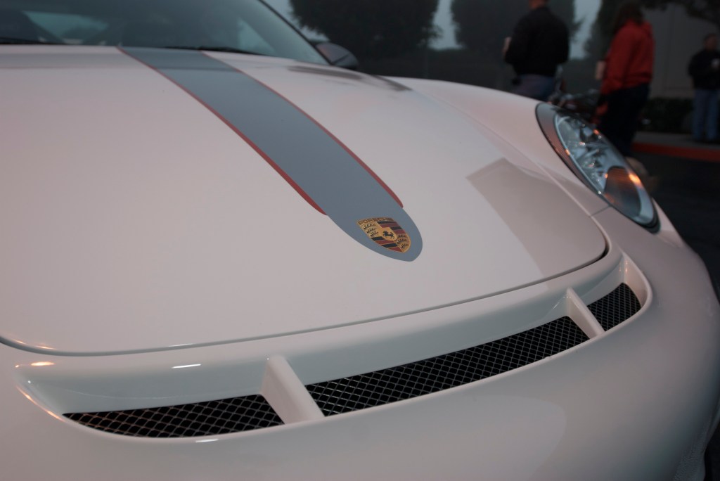 White 2011 Porsche GT3RS 4.0_front end_Cars&Coffee/Irvine_12/31/11