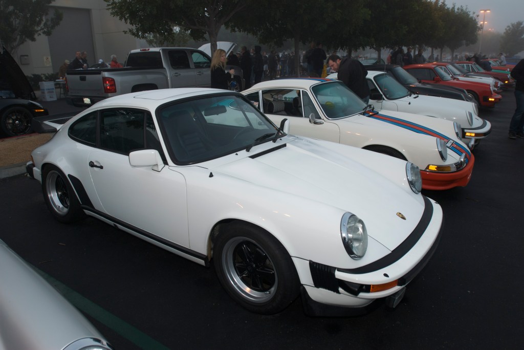 Porsche row in the fog_Cars&Coffee/Irvine_12/31/11