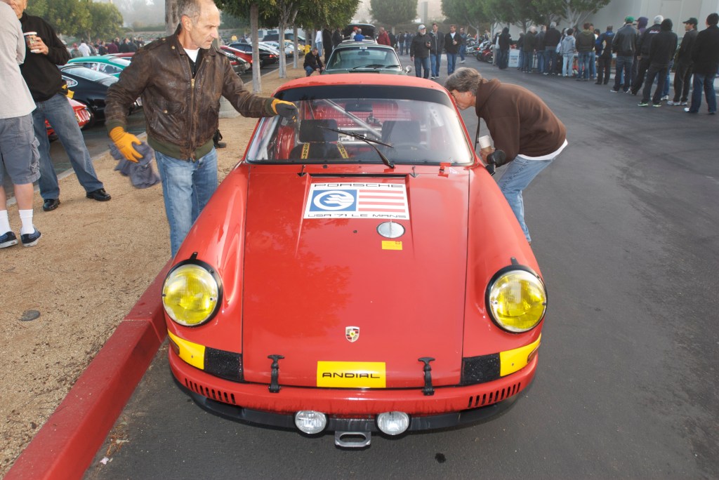 Ex-Ritchie Ginther_red early model Porsche 911S_Le Mans race car_Cars&Coffee/Irvine_12/31/11