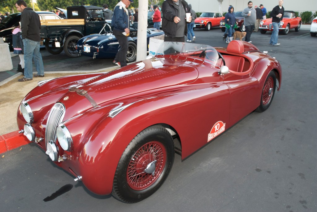 Dark red Jaguar XK roadster_Cars&Coffee/Irvine_12/31/11