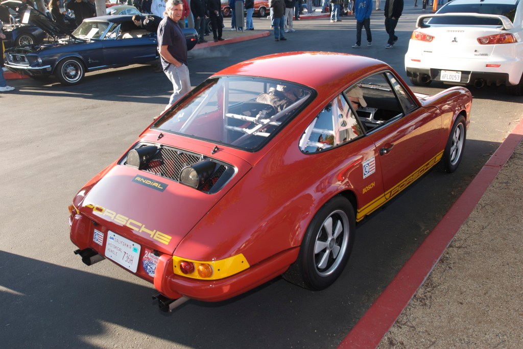 Ex-Ritchie Ginther_red early model Porsche 911S_Le Mans race car_Cars&Coffee/Irvine_12/31/11