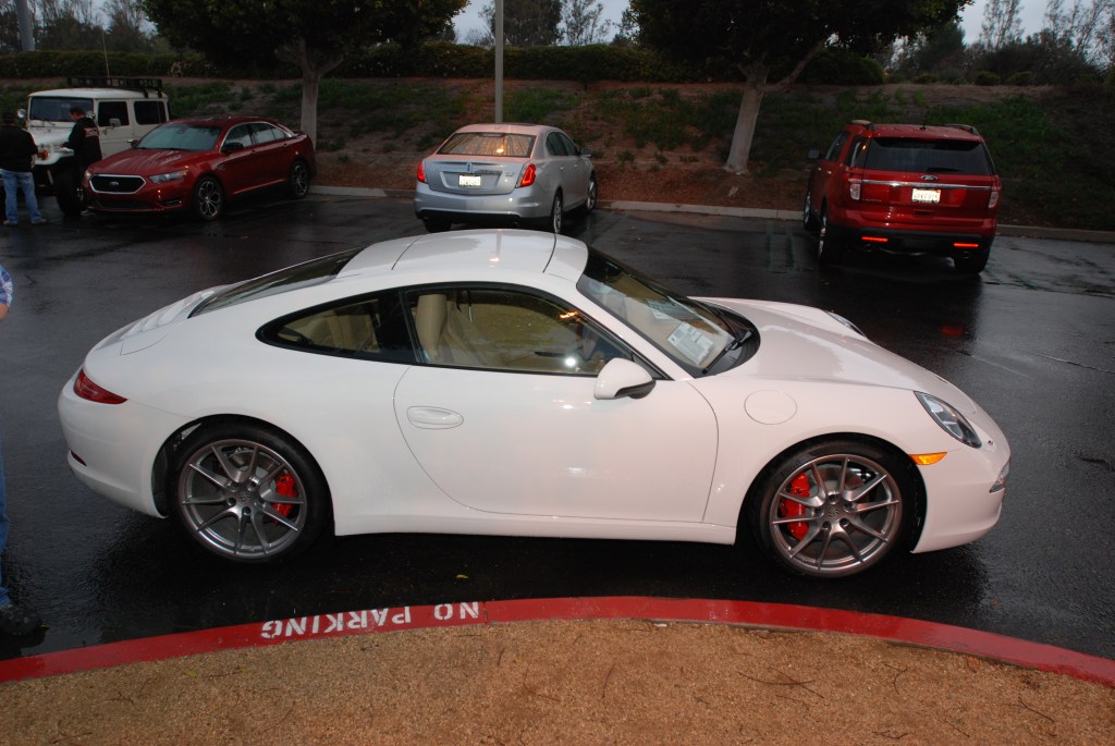White 2012 Porsche 911 Carrera S (type 991)_passenger side shot_Cars&Coffee/Irvine_2/11/12