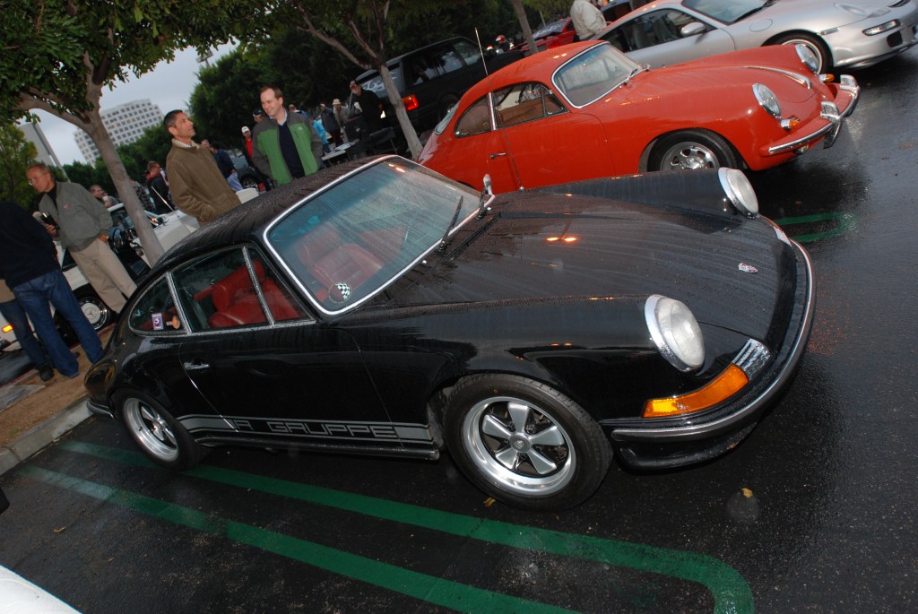 Black Porsche 911S coupe_raindrop covered_Cars&Coffee/Irvine_2/11/12