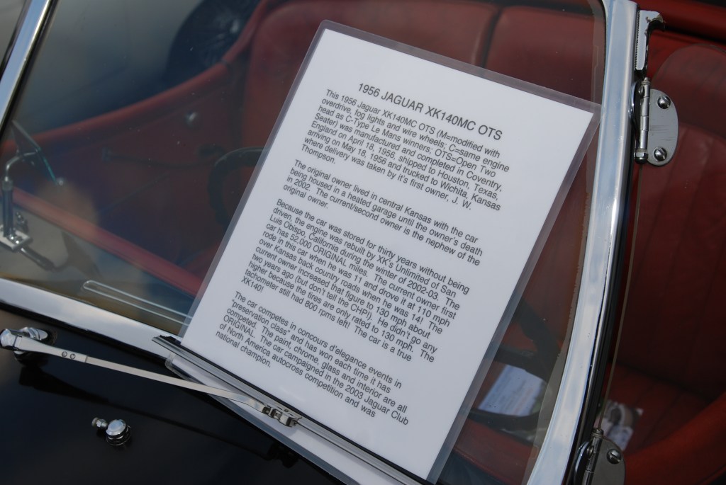 Black on red, 1956 Jaguar XK roadster_vehicle biography_Cars&Coffee/Irvine_2/11/12