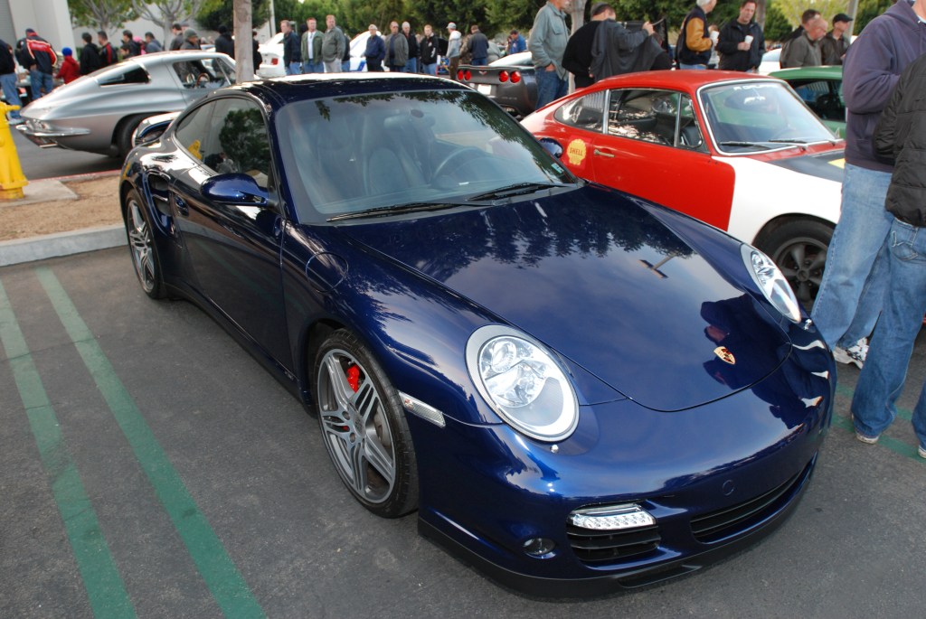 Blue Porsche 997 turbo_reflections_Cars&Coffee/Irvine_2/18/12