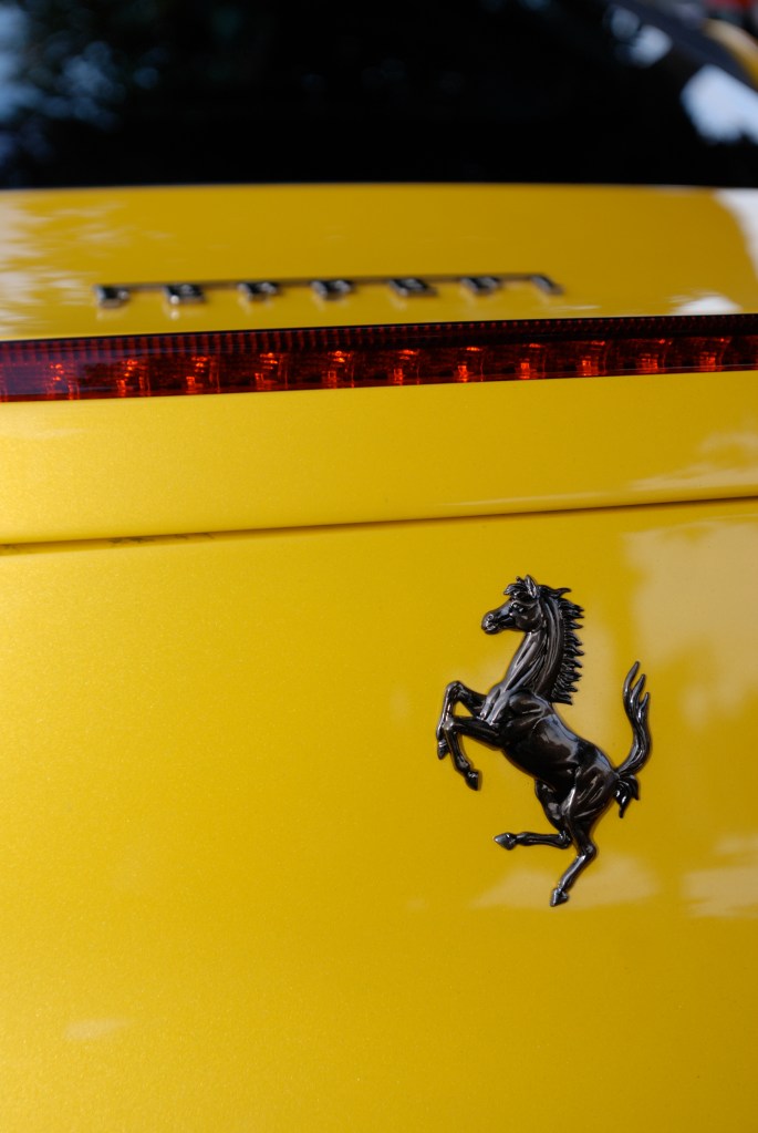 Yellow Ferrari 458 Italia_prancing horse logo_Cars&Coffee/Irvine_2/4/12