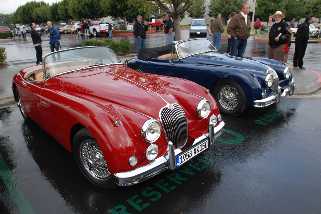 Red & Blue, Jaguar XK 150 roadsters_Cars&Coffee/Irvine_2/11/12