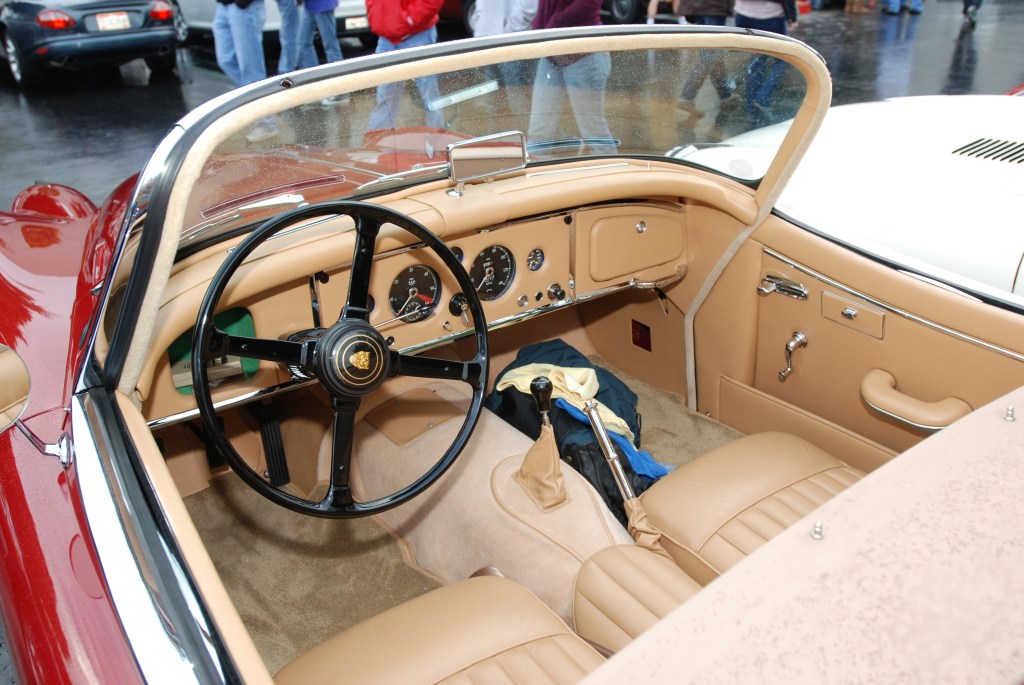 Red Jaguar XK 150 roadster _Interior_Cars&Coffee/Irvine_2/11/12