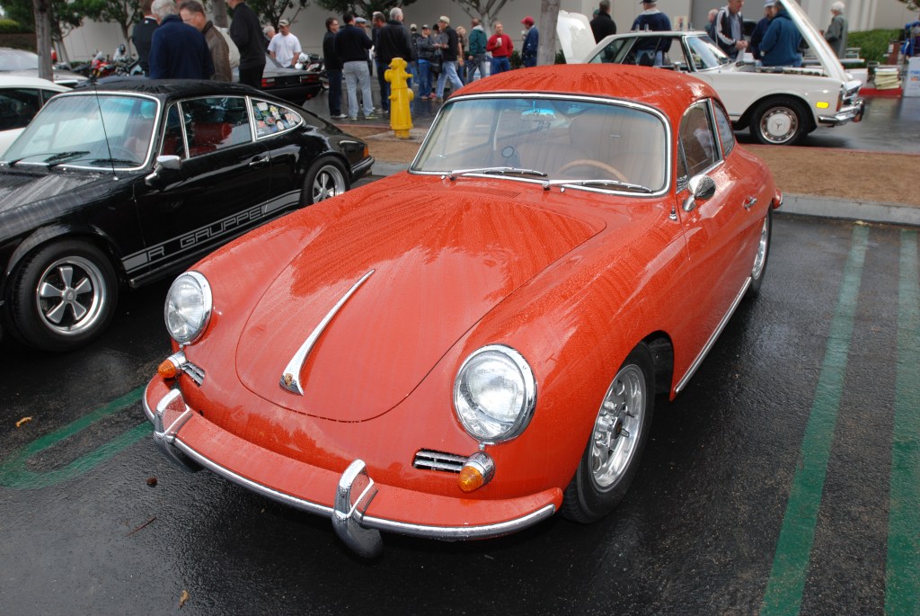 Orange Porsche 356 coupe_raindrop covered_Cars&Coffee/Irvine_2/11/12