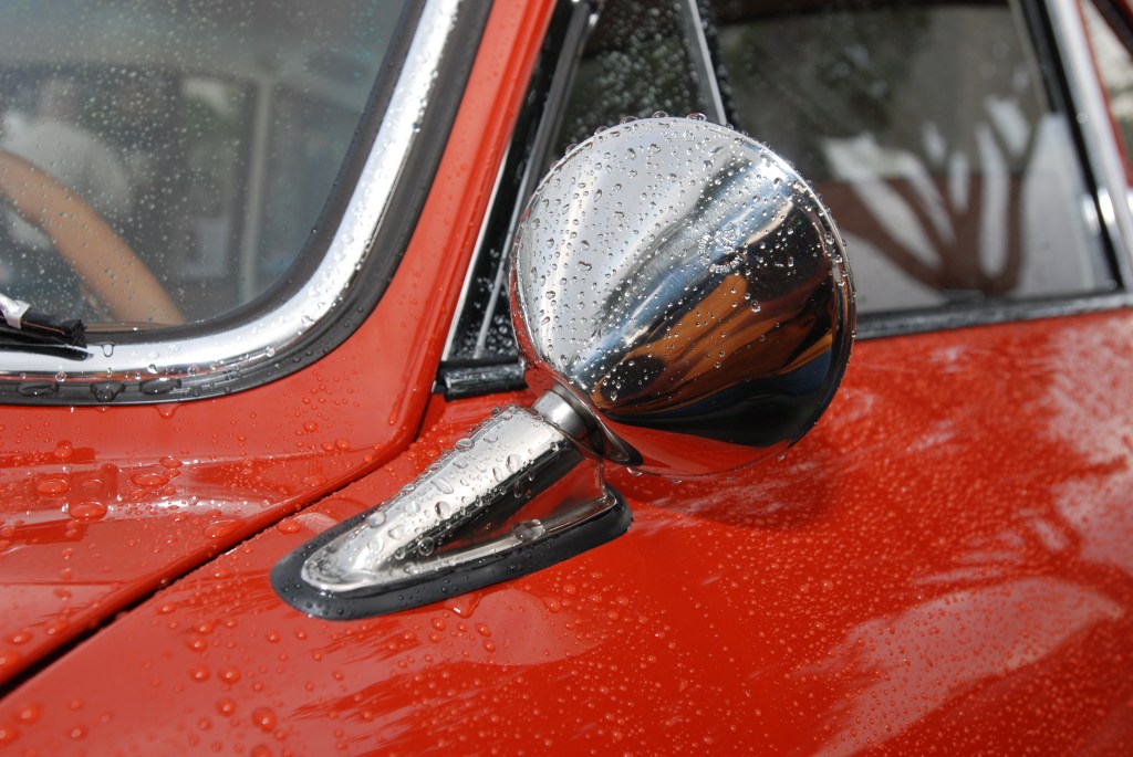Orange Porsche 356 coupe_raindrop covered_Cars&Coffee/Irvine_2/11/12