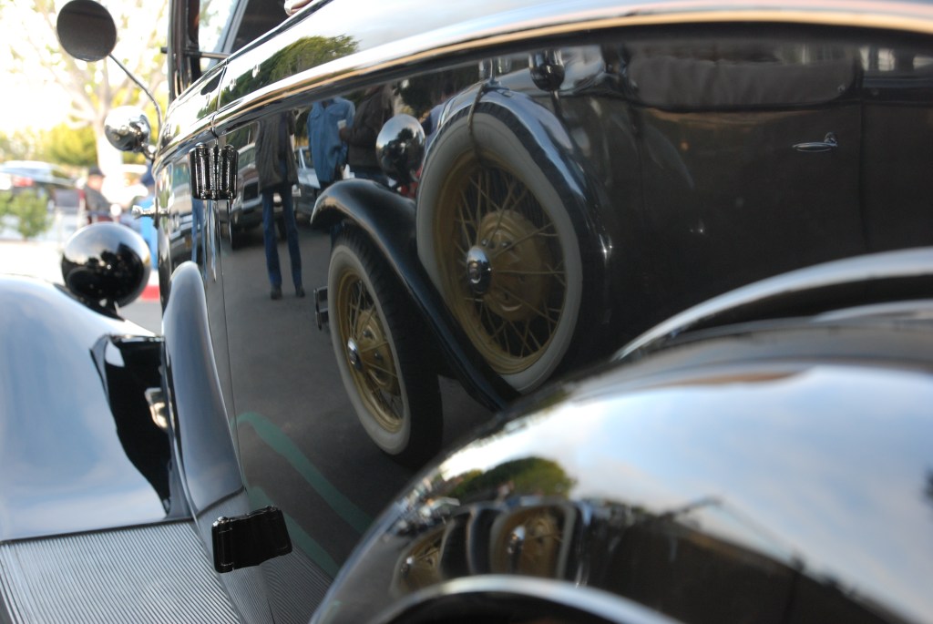 Black 1933 Ford roadster_reflections_Cars&Coffee/Irvine_2/181/12