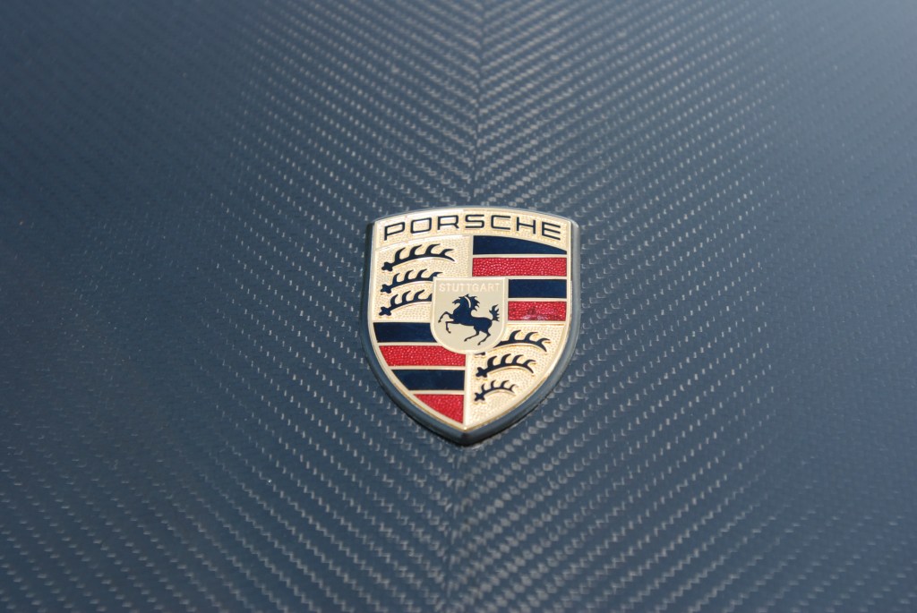 White Porsche 997 GT3 _Carbon fiber hood & emblem_Cars&Coffee/Irvine_2/18/12