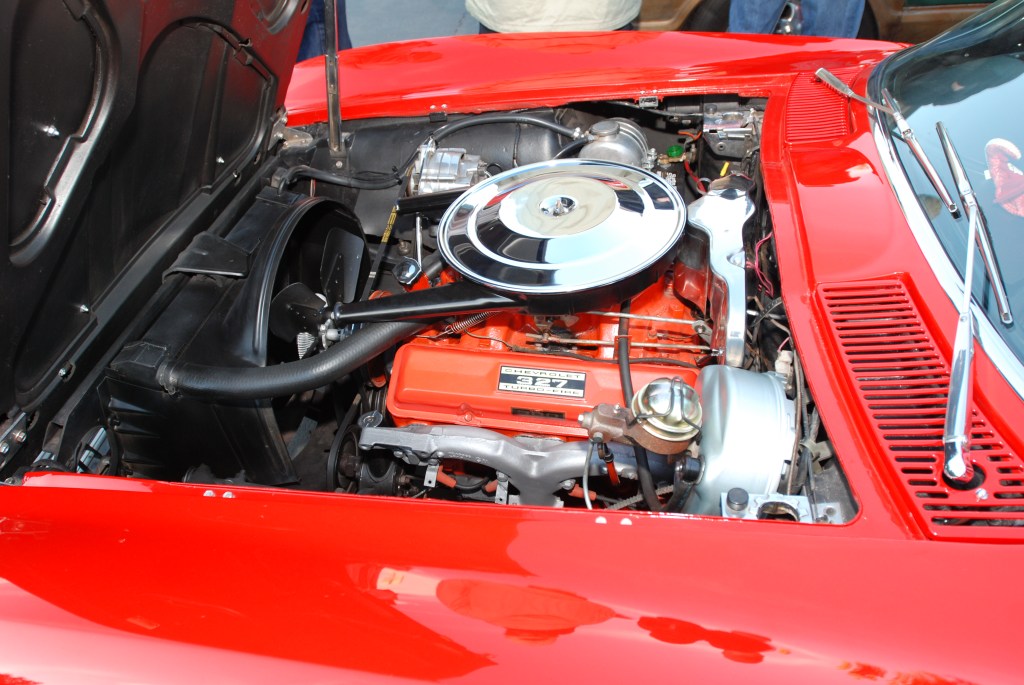 Red 1963 Corvette split window coupe_327 motor_Cars&Coffee/Irvine_2/4/12