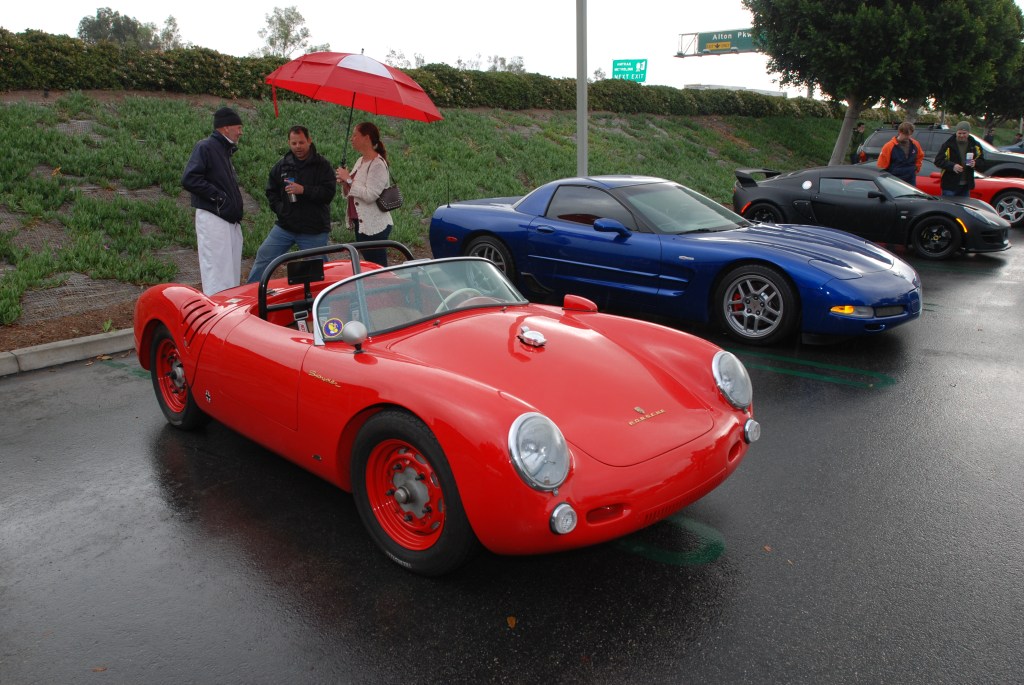 Red Porsche 550 spyder replica_in the rain_CArs&Coffee/Irvine_2/11/12