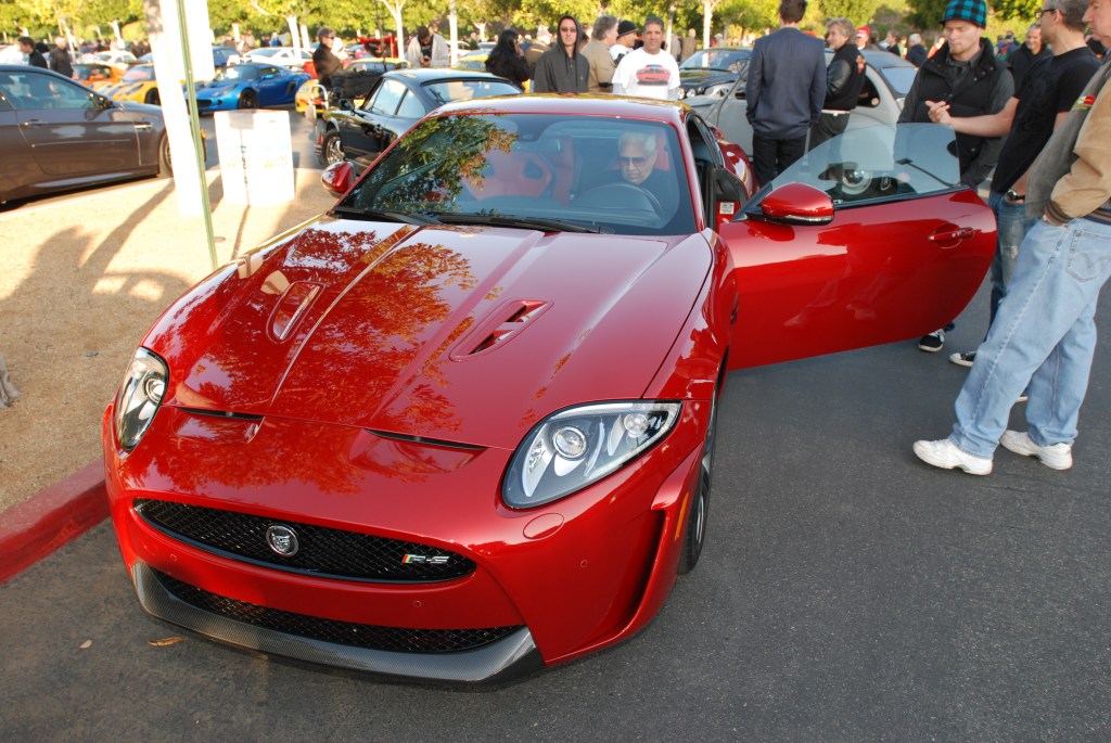 Italian Racing Red metallic Jaguar XKR-S coupe_front view_Cars&Coffee/Irvine_2/18/12