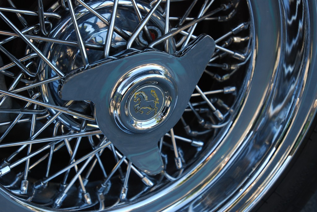 Red Ferrari 365 Daytona coupe_Borrani wire wheel reflections_Cars&Coffee/Irvine_3/10/12