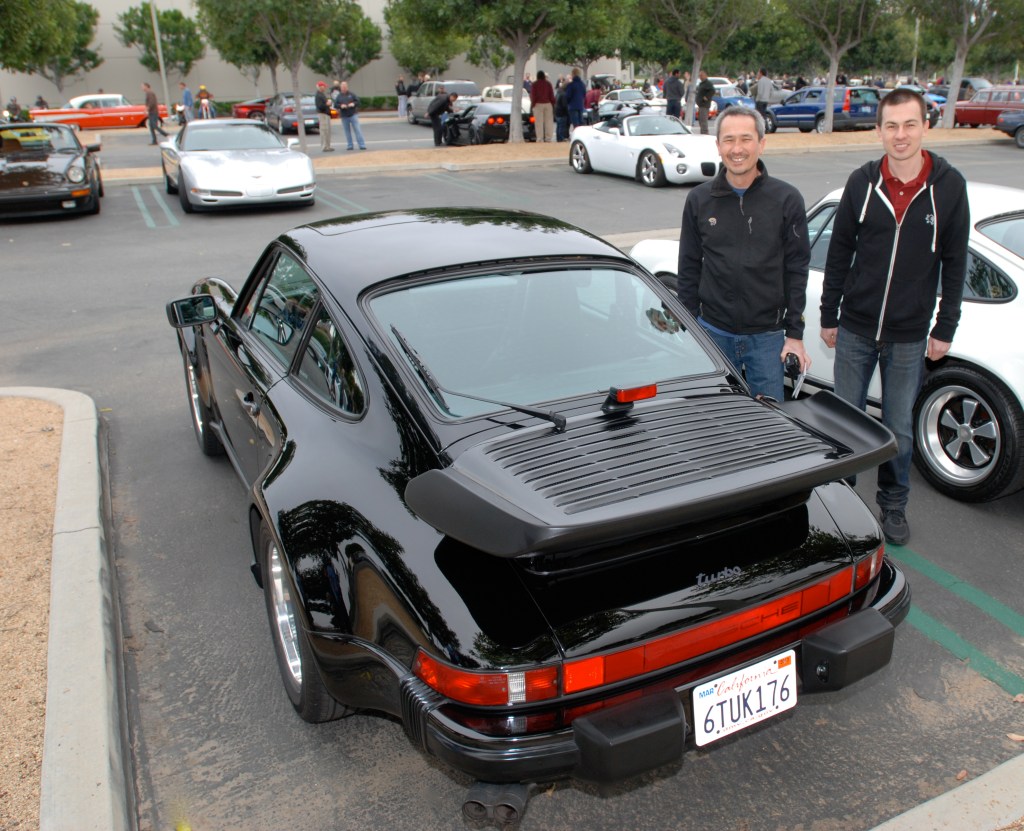 1987 Black Porsche 930 turbo_happy new owner and son_Cars&Coffee/Irvine_3/24/12