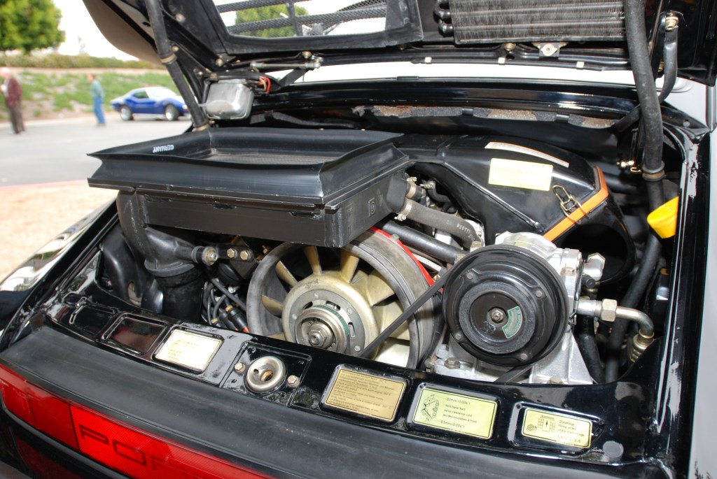 1987 Black Porsche 930 turbo_motor detail_Cars&Coffee/Irvine_3/24/12