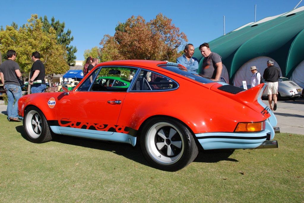 Gulf orange and blue Porsche 911 Carrera RS_3/4 rear view_all Porsche swap & car display_3/4/12