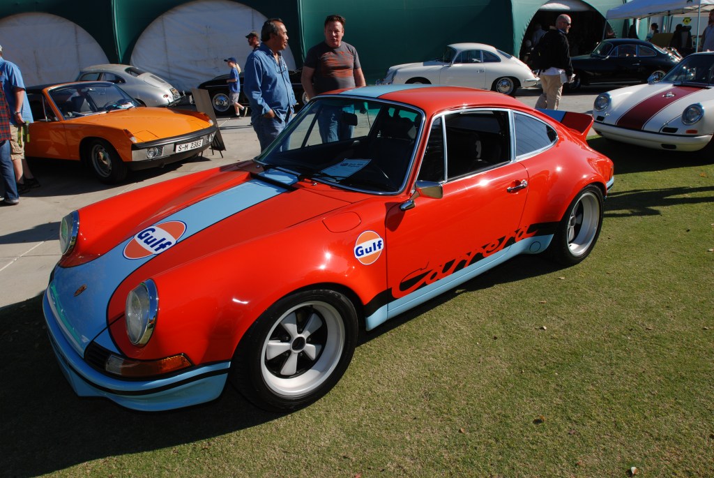 Gulf orange and blue Porsche 911 Carrera RS_3/4 front view_all Porsche swap & car display_3/4/12