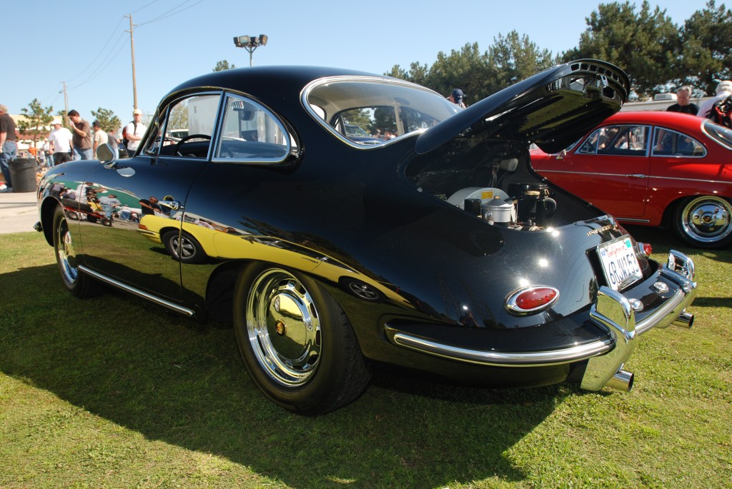Black Porsche 356C coupe_side reflections _all Porsche swap & car display_3/4/12