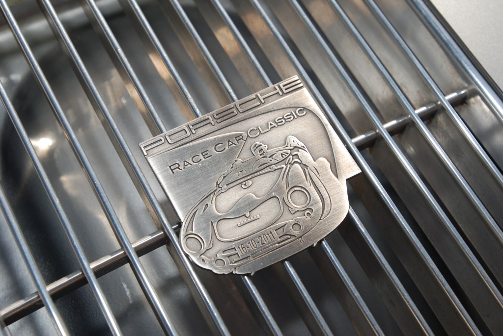 Silver Porsche 356 1600 roadster grill & badge_all Porsche swap & car display_3/4/12