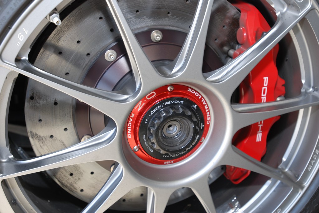O.Z. centerlock racing wheel_Black 2012, Porsche GT3 RS4.0_Festival of Speed_Auto Club Speedway_April 21, 2012
