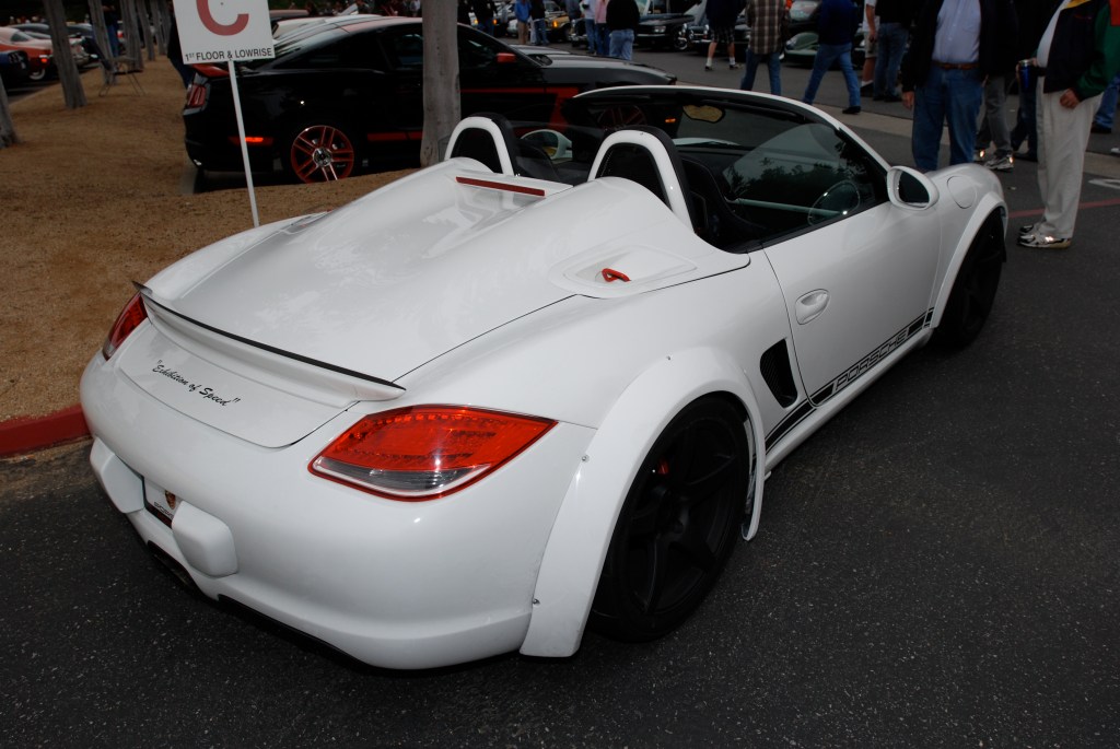 2011 white Porsche Boxster spyder_w/ fender flares_Cars&Coffee/Irvine_3/31/12