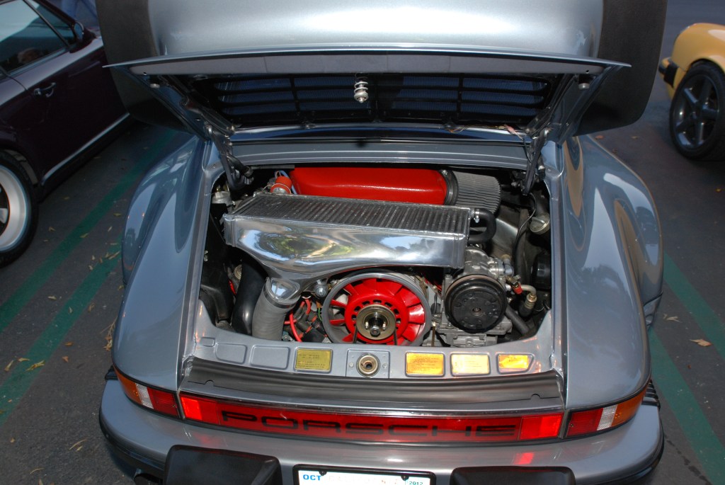 Slate Gray 1984 Porsche 930 turbo_motor detail_F.A. Porsche Tribute_Cars&Coffee/Irvine_4/7/12
