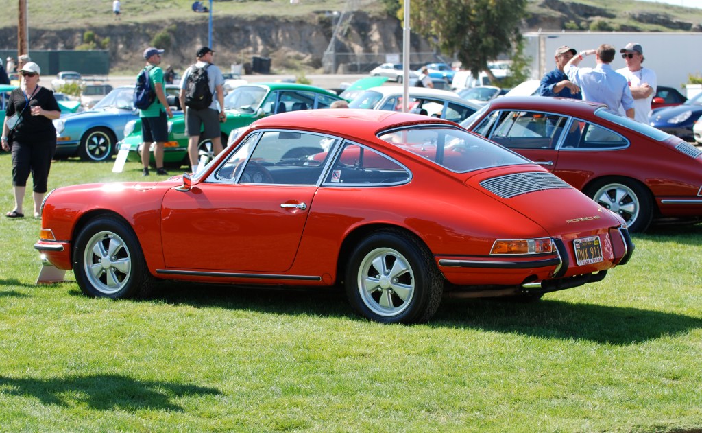 Red 1966 Porsche 911_side view_Porsche Rennsport Reunion IV_ October 2011
