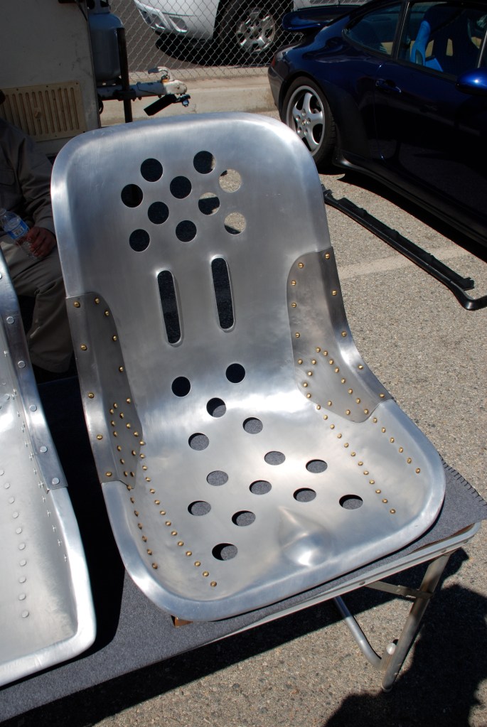 Hand formed aluminum seat shell_ Porsche 550 spyder seat shell_Festival of Speed_Auto Club Raceway_April 21. 2012