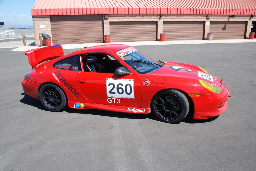 Red 1999 Porsche GT3 Koni Challenge Cup car_Festival of Speed_Auto Club Raceway_April 21, 2012