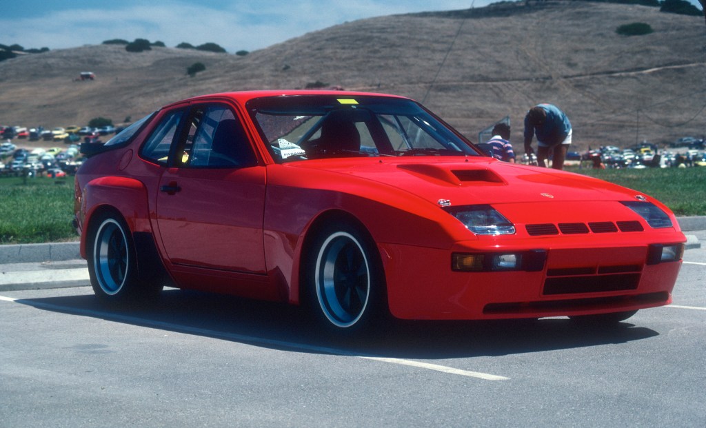 Red Porsche 924 Carrera GTS Club Sport_3/4 front view_Monterey Historics _Laguna Seca_Aug 82