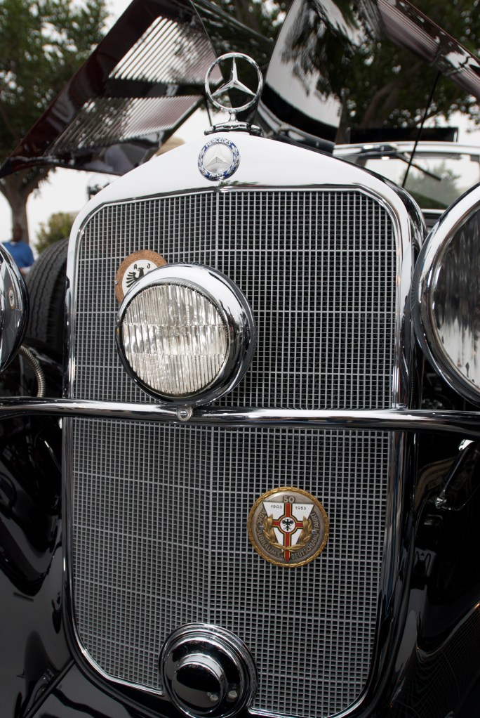 Vintage Mercedes Benz cabriolet_grill and badge detail_Cars&Coffee_5/28/12 Vintage Mercedes Benz cabriolet_grill and badge detail_Cars&Coffee_5/28/12